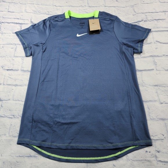Nike Court SZ M Dri-Fit Tennis Shirt Tour Blue Player Issue Exclusive DR6548-491